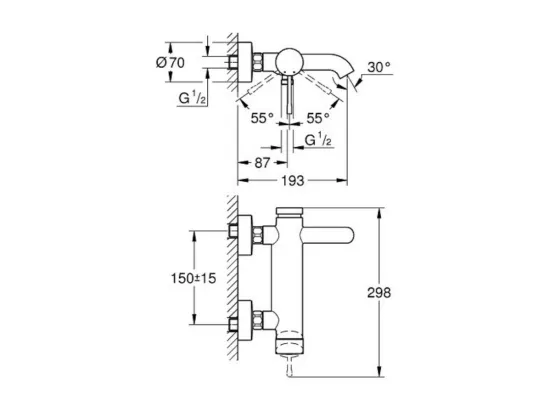 GROHE - Mitigeur monocommande Bain Douche Essence