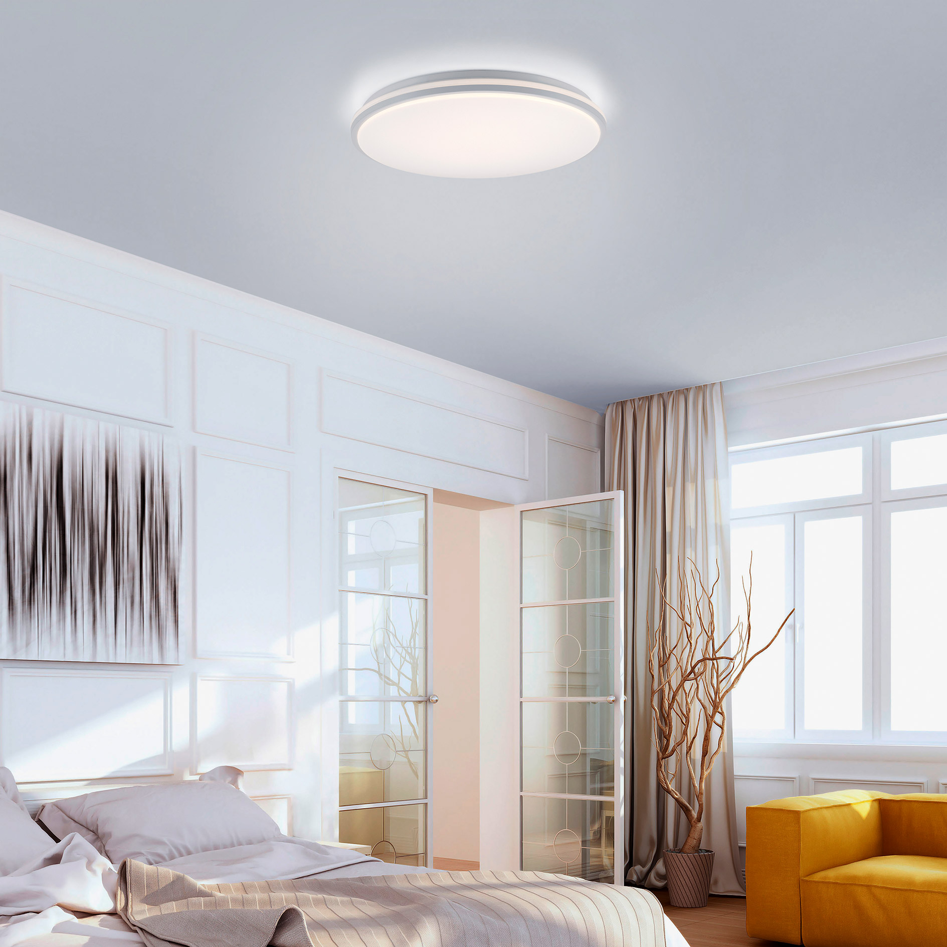 LED-Deckenleuchte - weiß - mit Memory-Funktion - Ø 49 cm