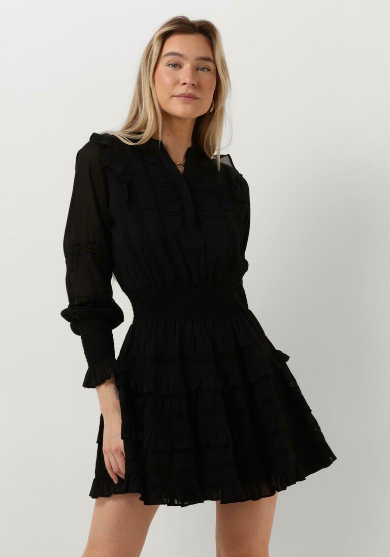 NOTRE-V zwarte notre-v mini jurk voile dress