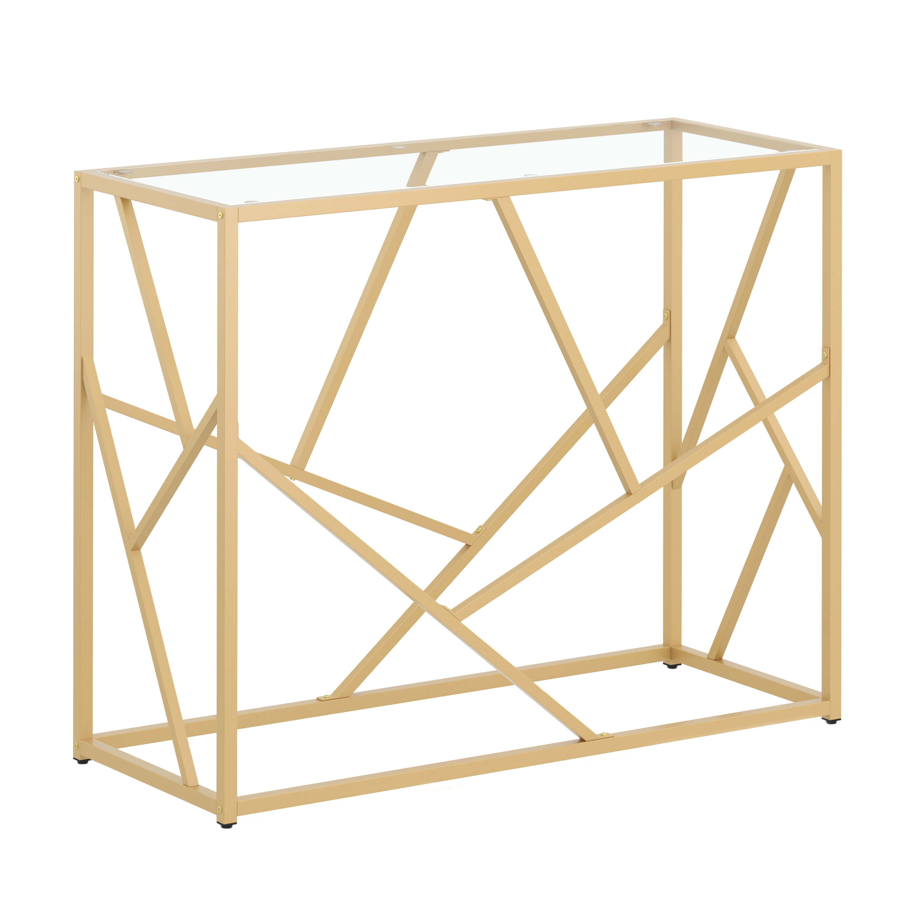 Konsolentisch Glastisch TYRO 100 x 85 cm gold