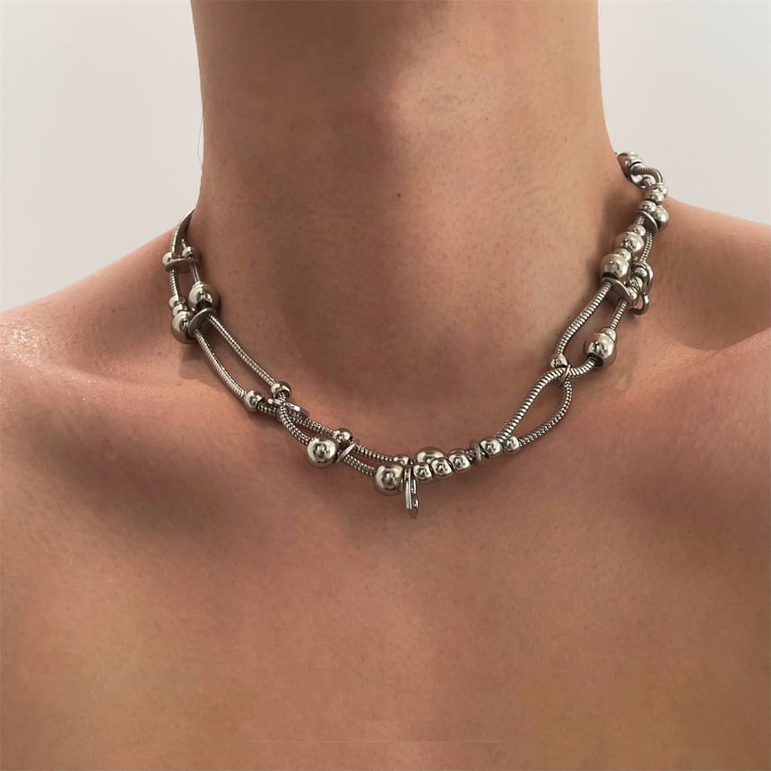 Lilafey - Roestvrijstalen bolletjesketting