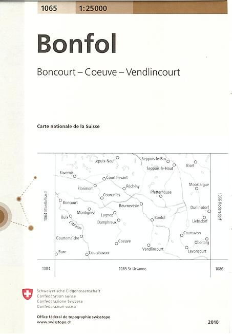 BUNDESAMT - 1065 BONFOL ECHELLE 1 25 000