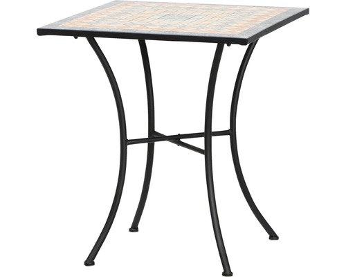 Siena Garden Prato balkontafel, steenmozaïeklook, 64x64x69,5 cm, grijs
