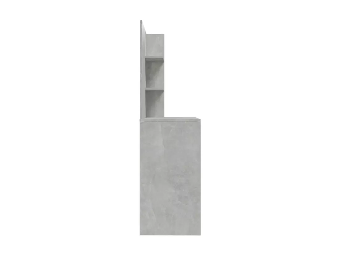 Coiffeuse avec miroir Gris béton 74,5x40x141 cm