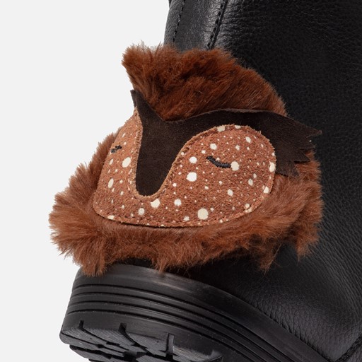 Muyters Veterboots zwart Leer
