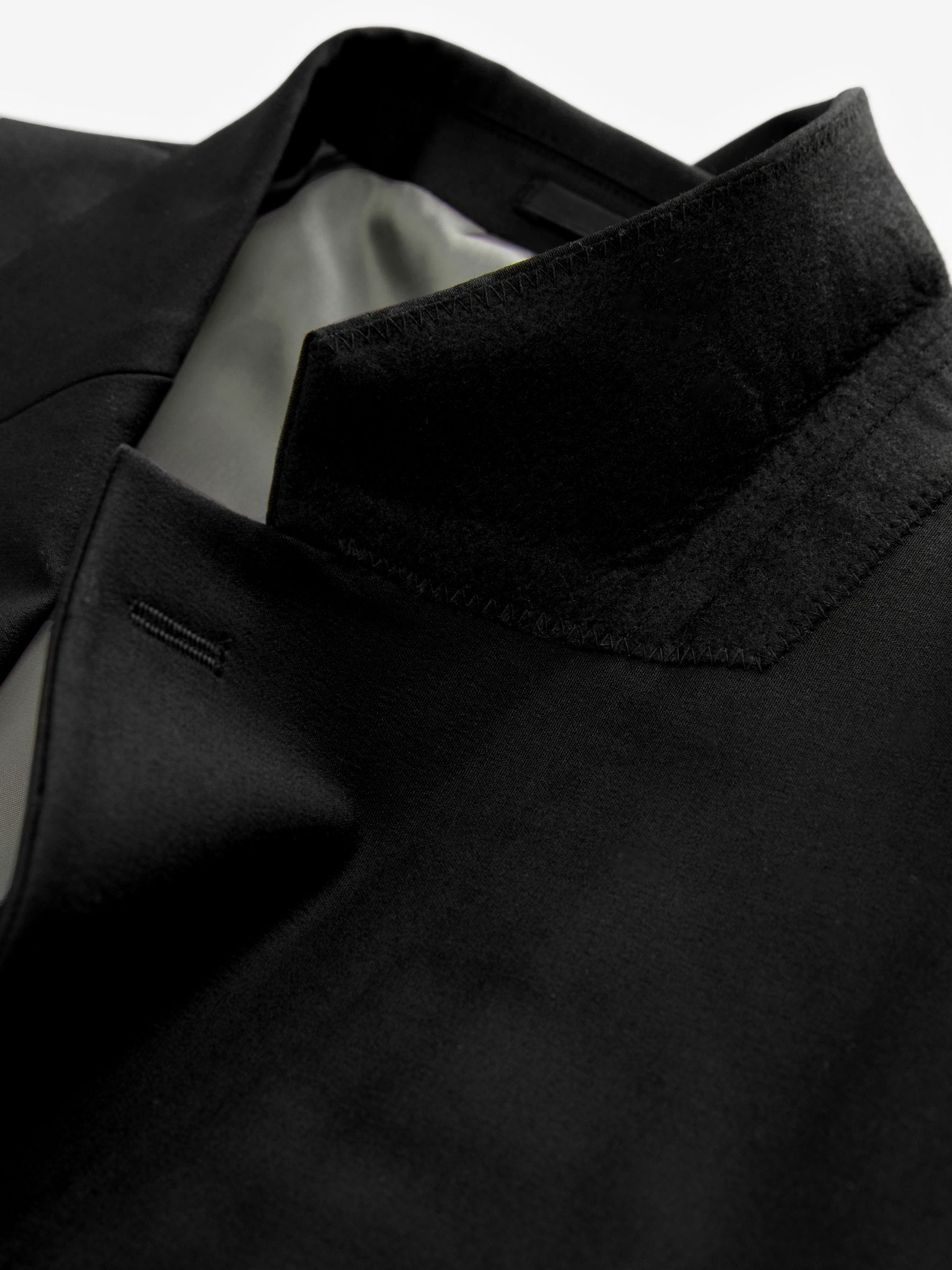 Zwart - Tailored Fit Wool Blend Motionflex Suit Jacket