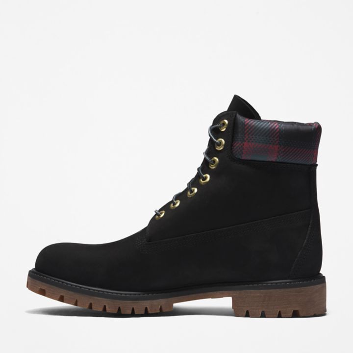 Bota Timberland Premium Masculina de 6 polegadas em Preto/Rosa