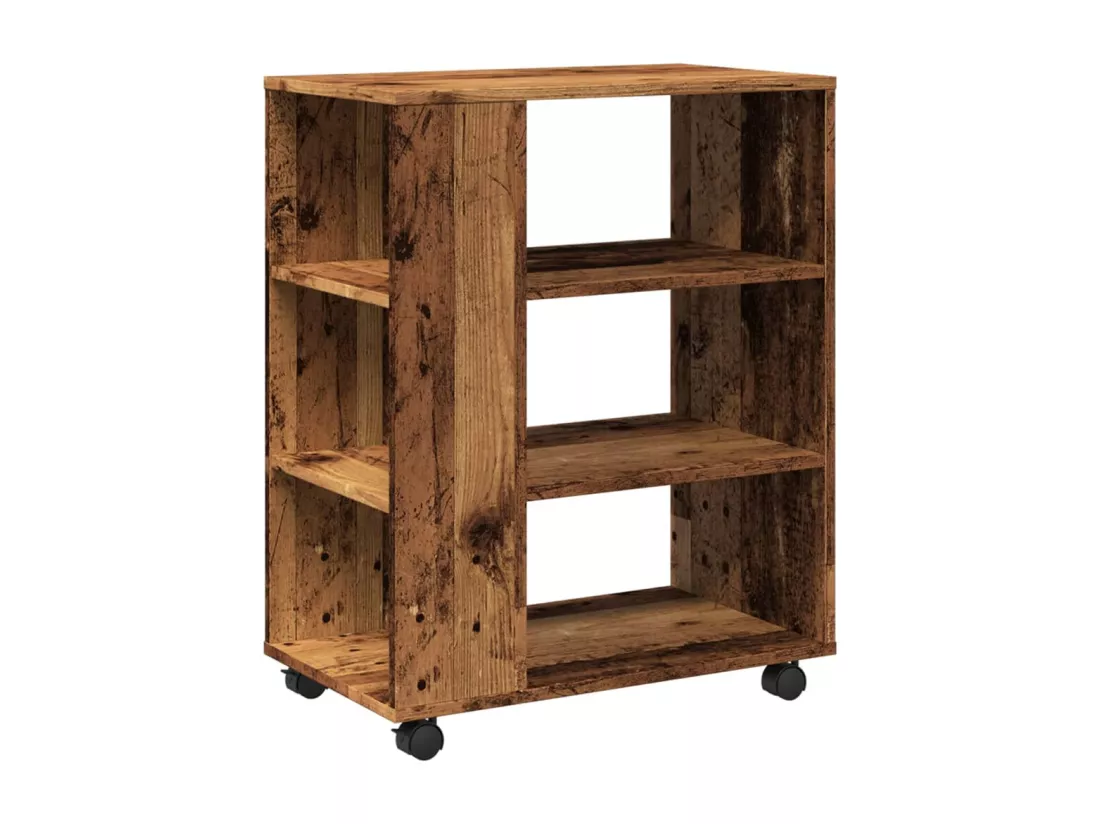 Armoire à roulettes vieux bois 60x35x75 cm bois d'ingénierie