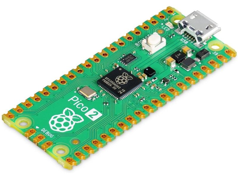 Raspberry Pi Entwicklerboard Pi Pico2 Raspberry-Pi-Mikrocontroller, 520 KB Prozessor: RP235x