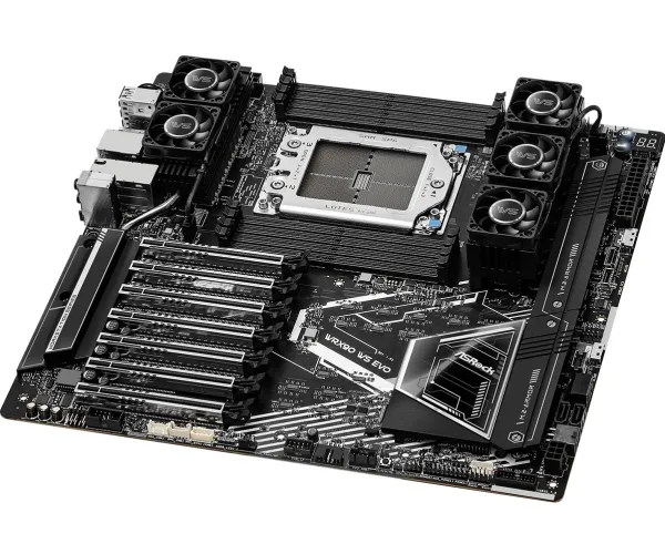 ASRock WRX90 WS EVO - Bundkort - forlænget ATX / SSI EEB - Socket sTR5 - AMD WRX90 Chipset - USB-C 3.2 Gen 2x2, USB4, USB 3.2 Gen 1, USB 3.2 Gen 2 - 10 Gigabit LAN - onboard grafik - HD Audio (8-kanaler)