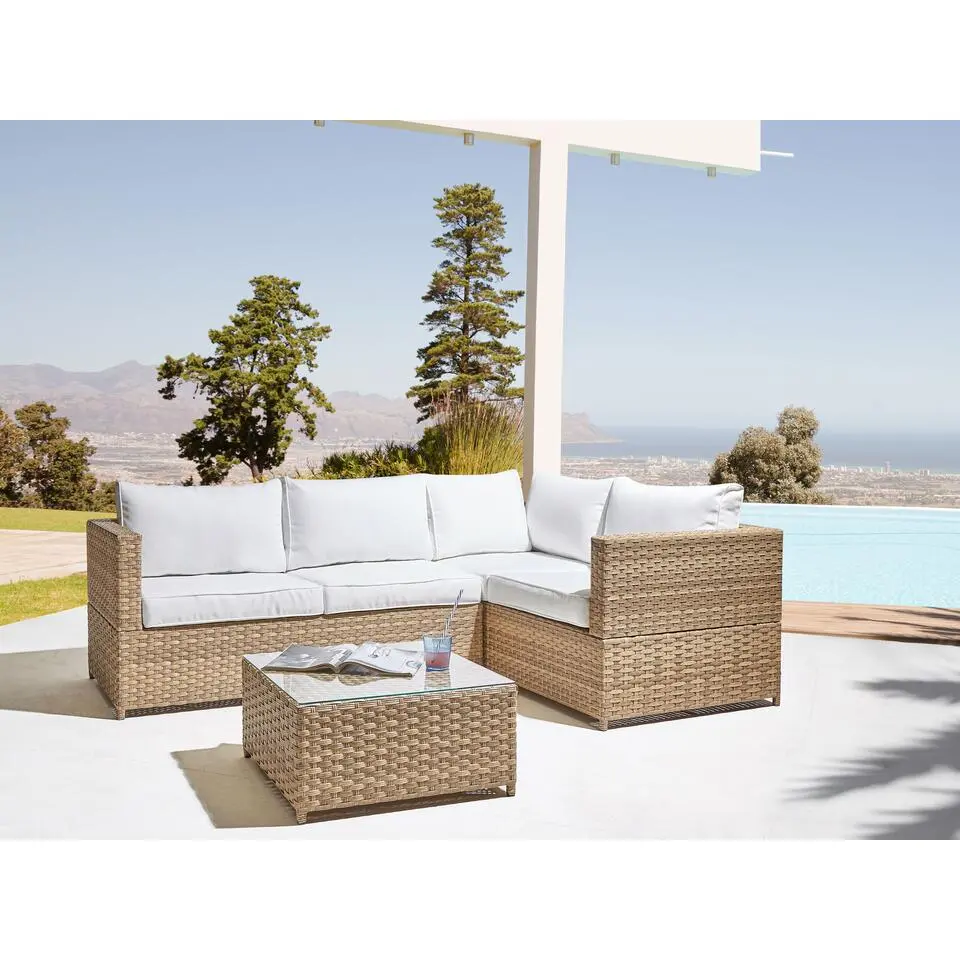 AVOLA - Loungeset voor 4 - Wit - PE rotan