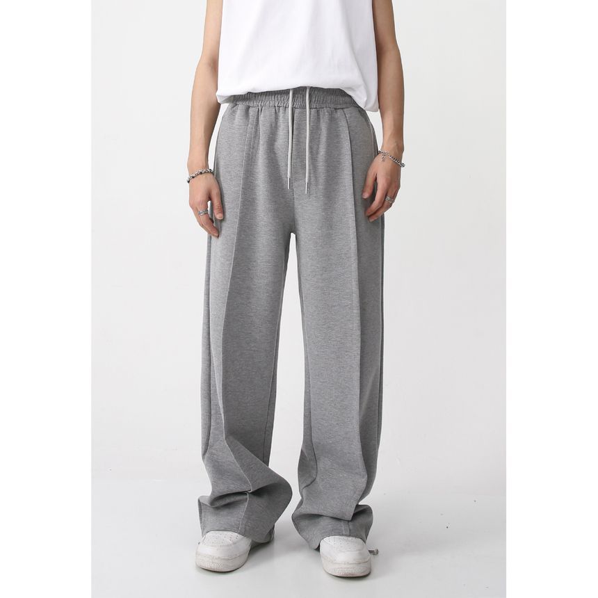 FAERIS - Mock-Neck Plain Zip-Up Jacket / High Waist Wide Leg Pants
