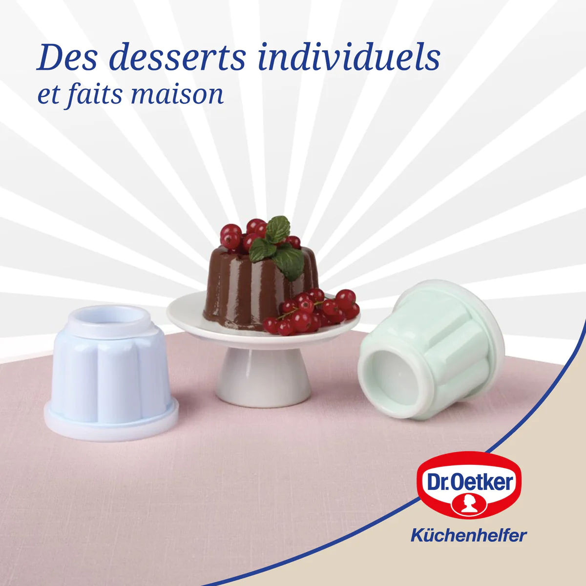 Lot de 6 moules à flans avec couvercle Dr. Oetker Rétro Dr. Oetker