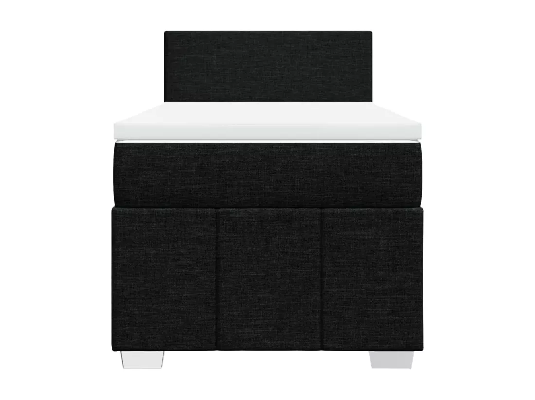 Sommier à lattes de lit avec matelas Noir 90x190 cm Tissu