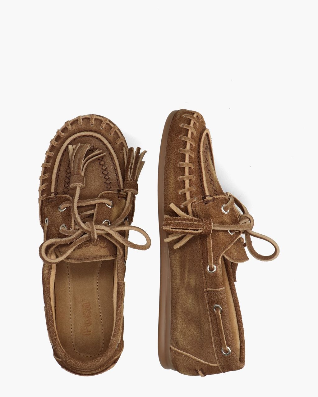 Posa Boat Loafer Fringe Brushed Bruin Dames Veterschoenen