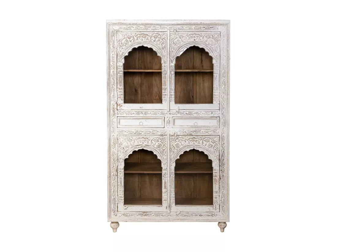 Vitrine en bois blanc 107x43x493