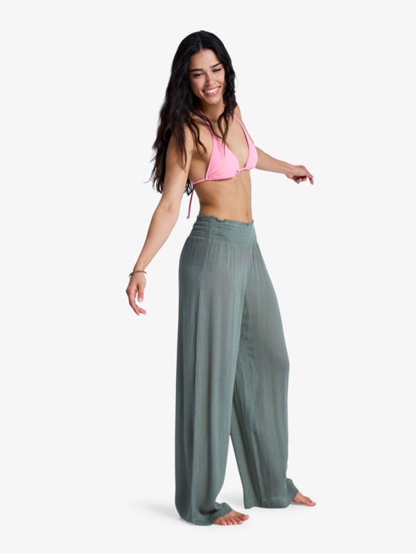 Along The Sunset Pantalon léger Vert Femme