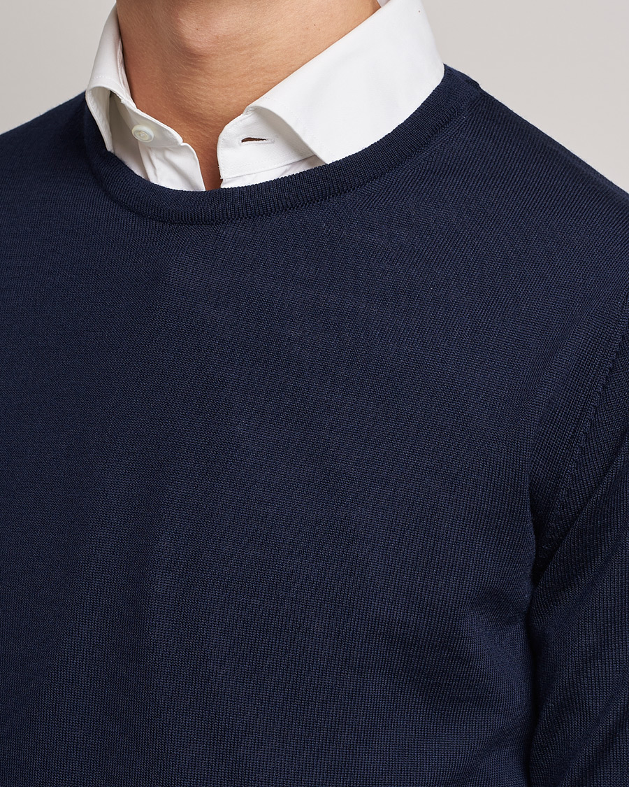 Stenströms Merino Crew Neck Navy