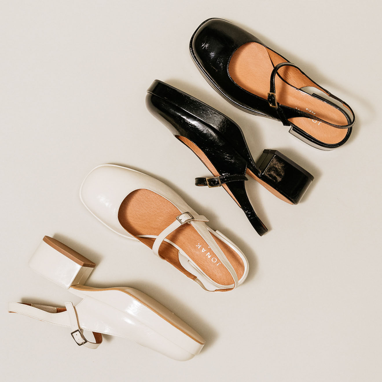 Jonak Babies en Cuir Verane écrues - Talon 4 cm