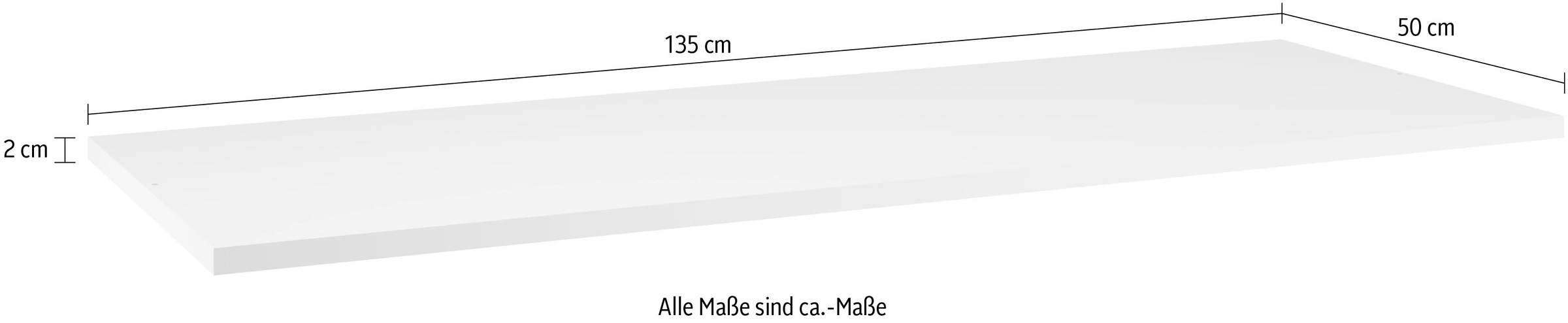 INOSIGN Einlegeboden »Malmo Weiss (1St), Zubehör für Schwebetürenschrank,« Breite 135,2 cm, Tiefe 50 cm, Höhe 2,2 cm
