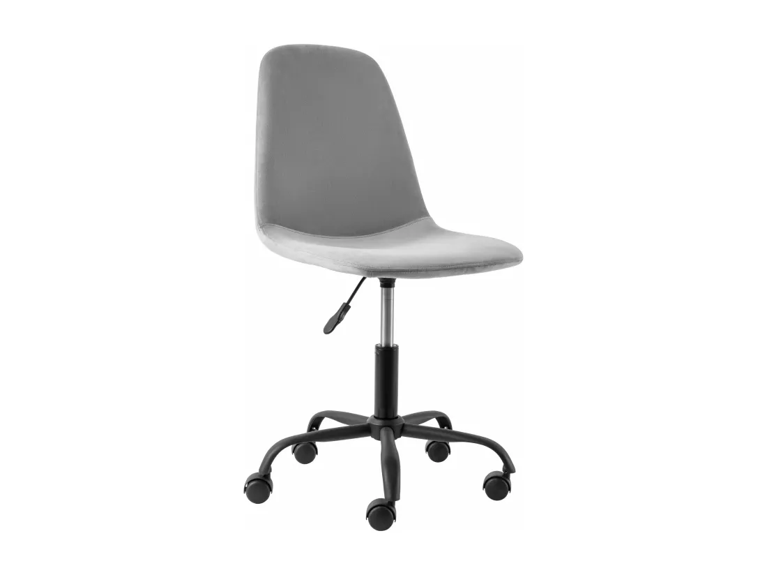 Milano | Chaise de bureau en velours gris clair