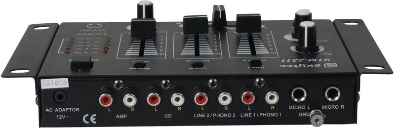 Vonyx - STM-2211B - 4-Kanaals Mixer - Zwart - Inclusief Microfoonkanaal