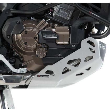 Sabot moteur SW-MOTECH ALUMINIUM - montage avec crashbar - Gris