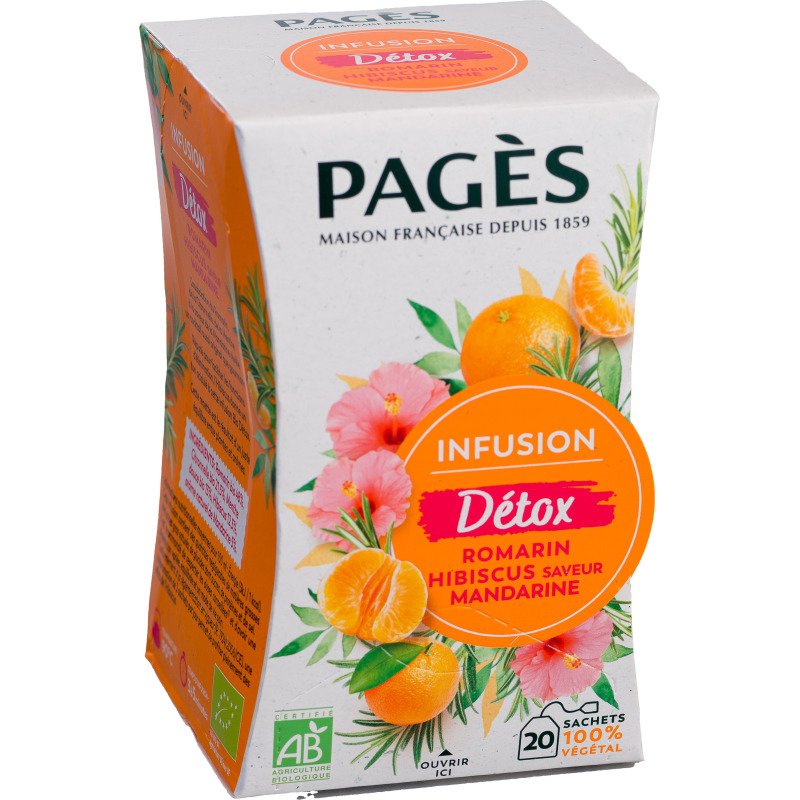 Infusion Détox Bio Pagès - Boîte de 20 sachets