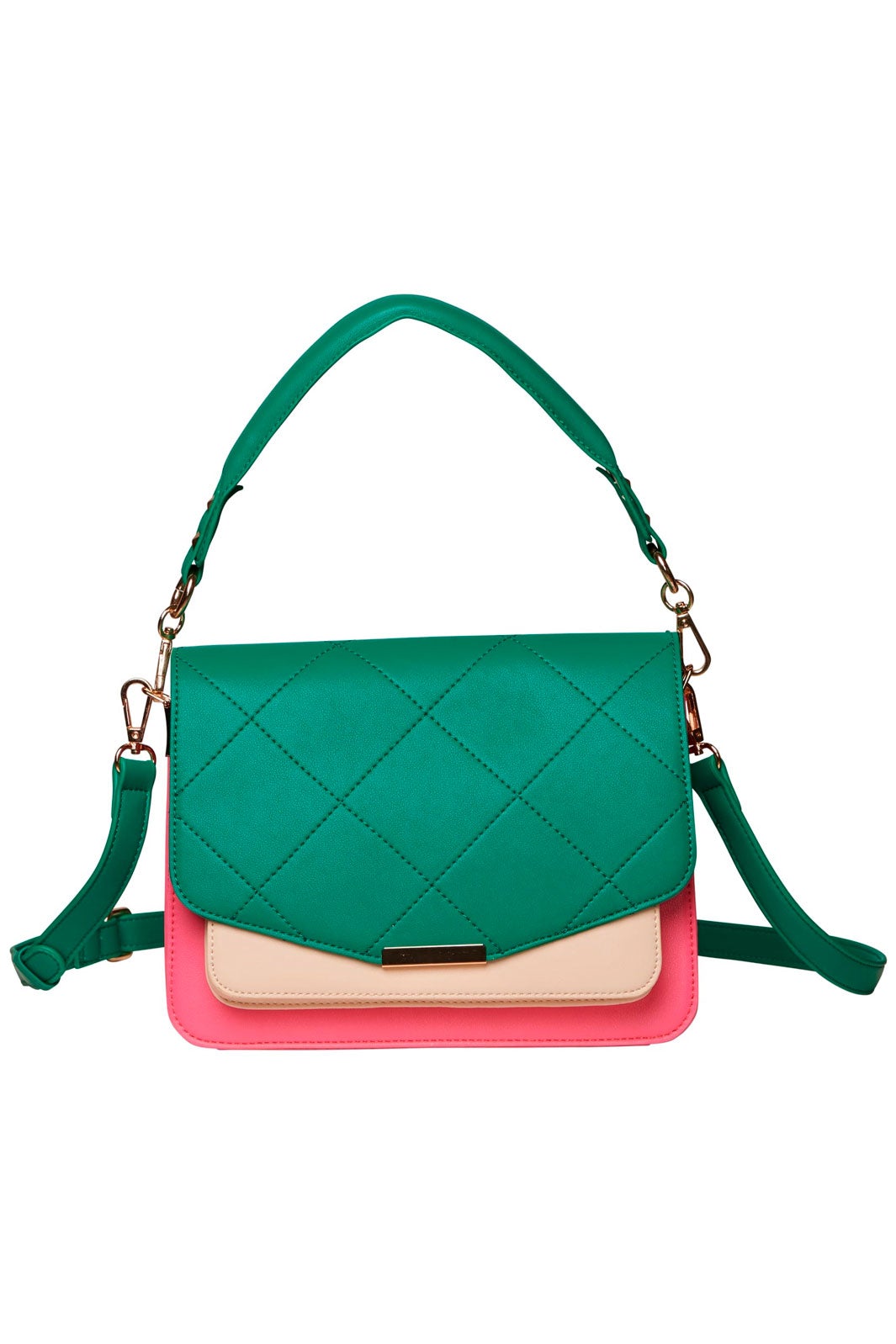 Noella Blanca Multi Compartment Bag green pink nude