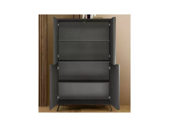 Vaisselier 4 portes Noir cendré - TREVISE