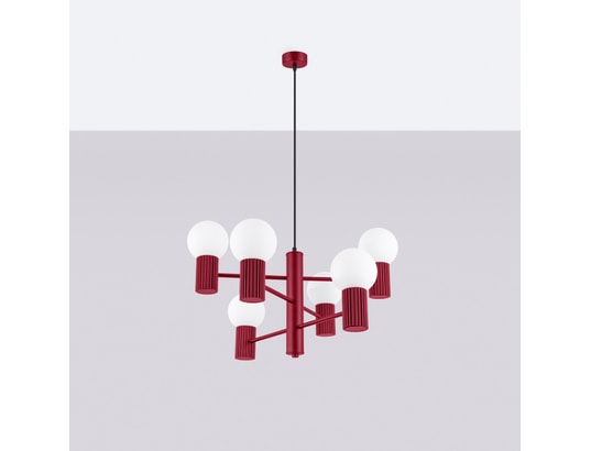 SOLLUX LIGHTING - Lustre halo 6 bordeaux