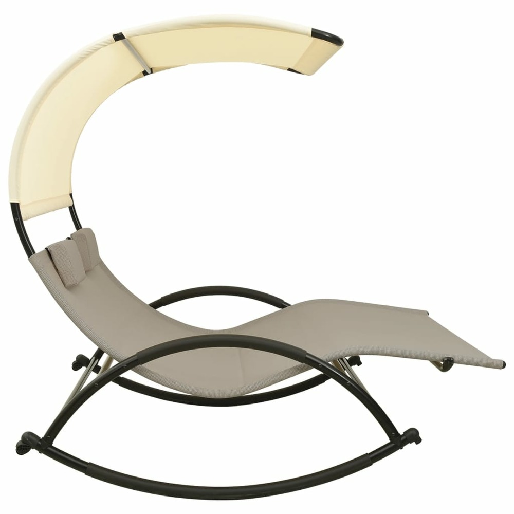 Transat chaise longue bain de soleil lit de jardin terrasse meuble d'extérieur double 139 x 180 x 170 cm avec auvent textilèn