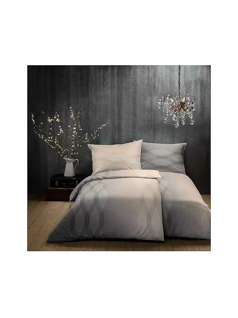 FLEURESSE Satin Bettwäsche MODERN LIFE B 70x90cm/140x200cm  hellgrau