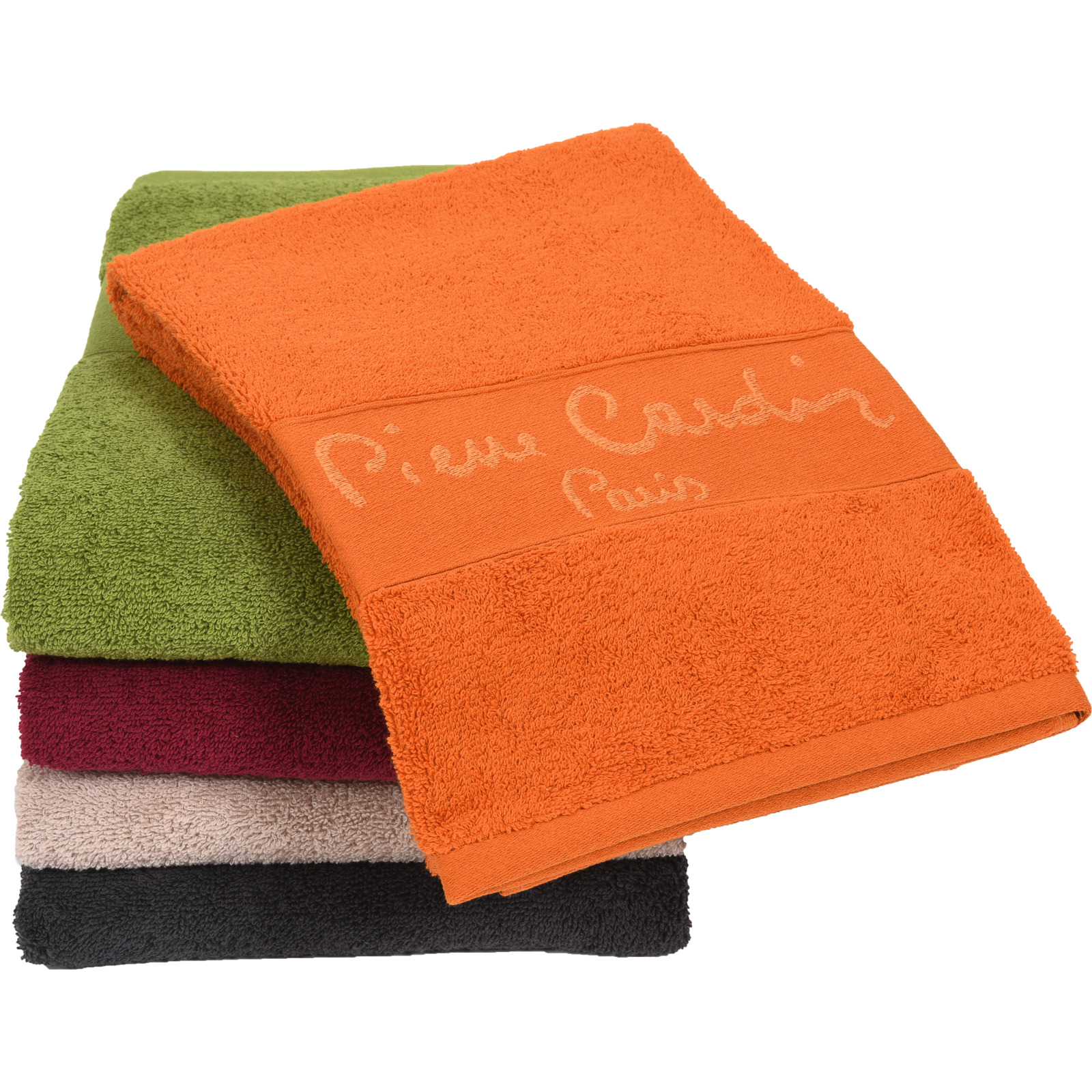 Pierre Cardin Duschtuch Frottee 70 x 140 cm mit Stickerei beige