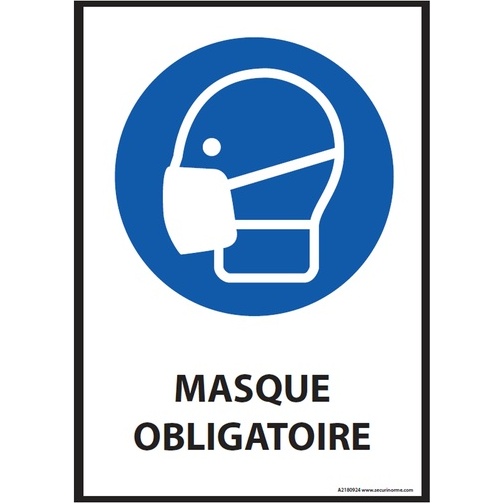 Panneau port du Masque obligatoire - M016 - Norme ISO 7010