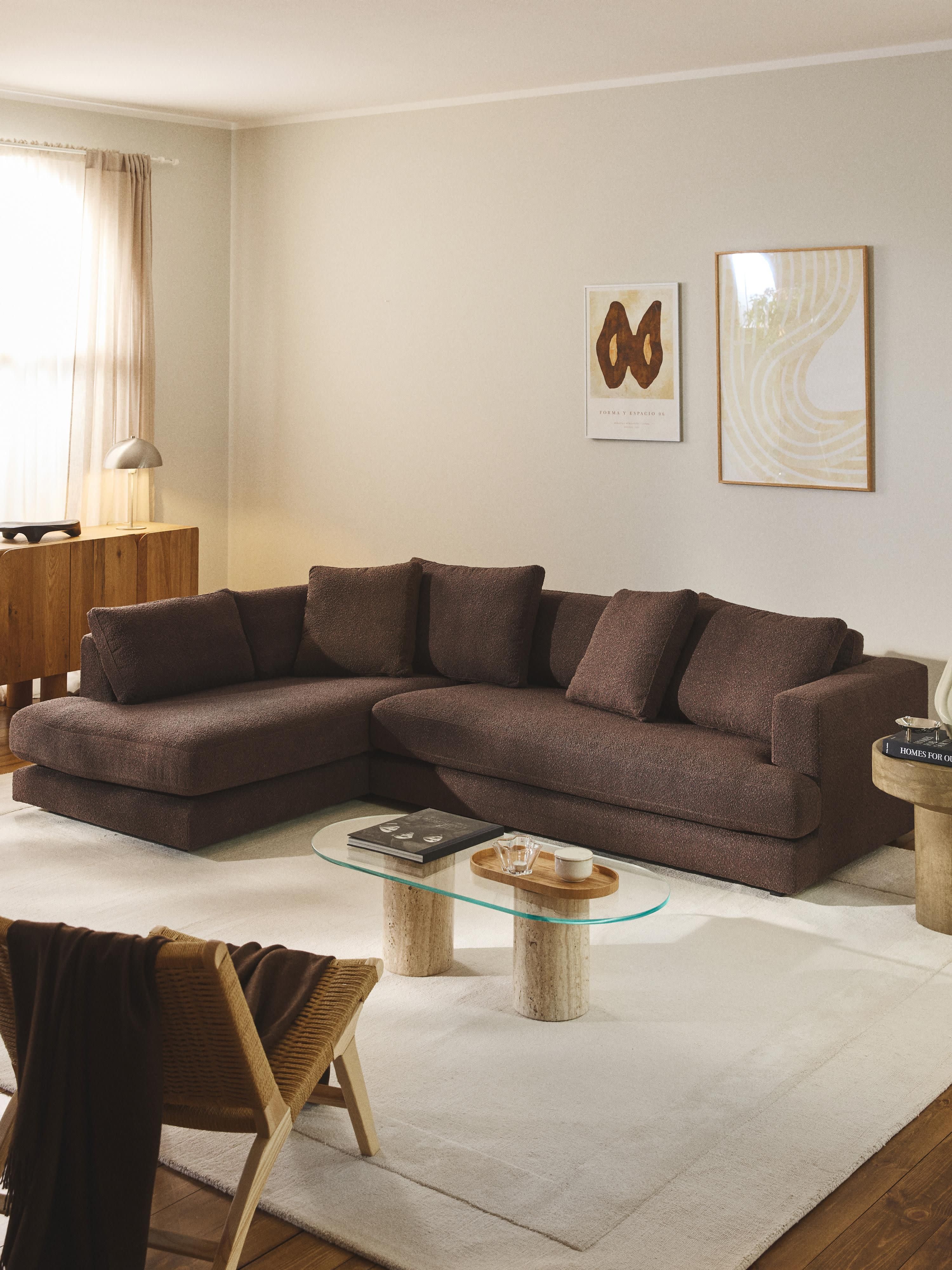 Bouclé hoekbank Tribeca