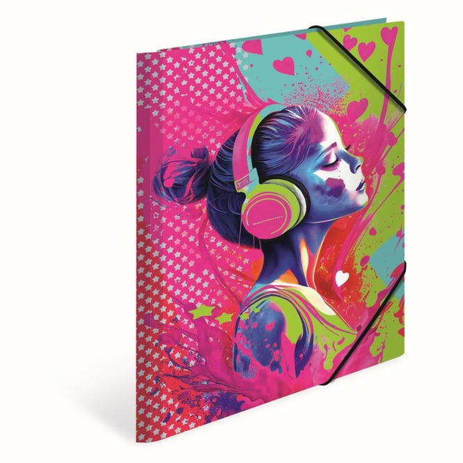 Sammelmappe A4 - Eck-Gummizug - Music Girl