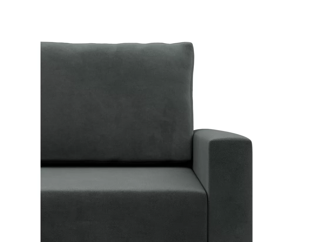 Canapé d'angle en U avec fonction sommeil, Coussin réversible, Bonell, Gris