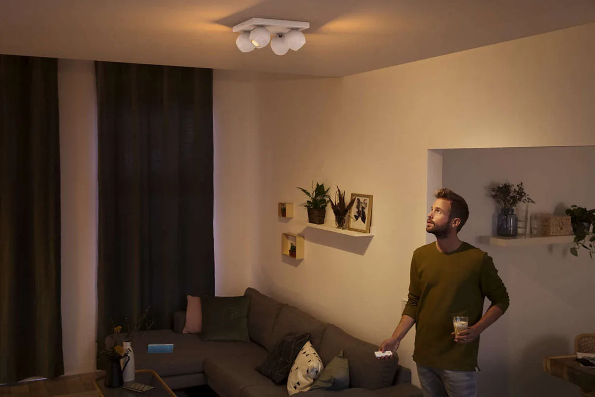 Philips Hue Buckram 4 Spots Bluetooth Blanc Lampe connectée