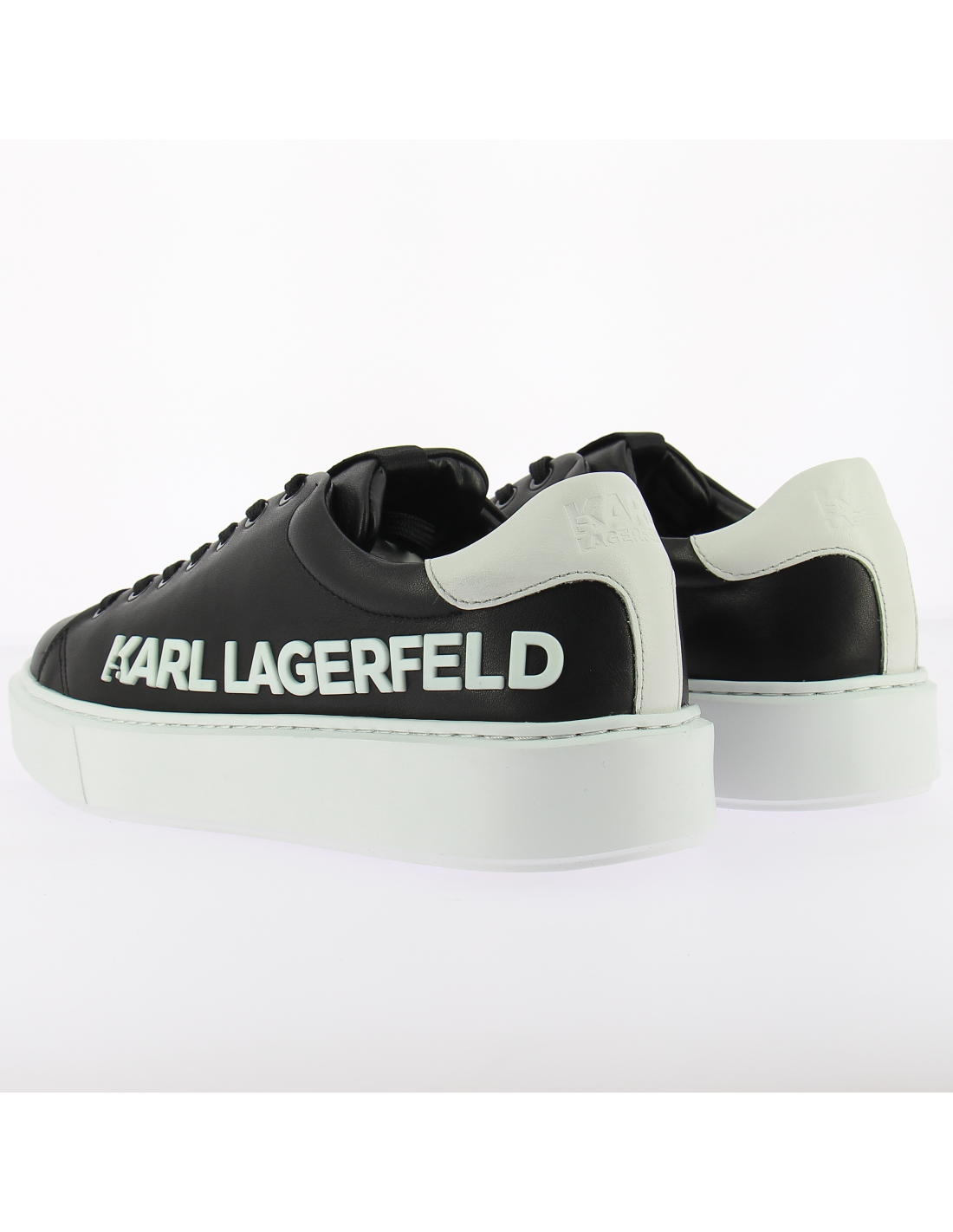 karl lagerfeld baskets de ville homme maxi kup karl injekt logo lo cuir noir blanc