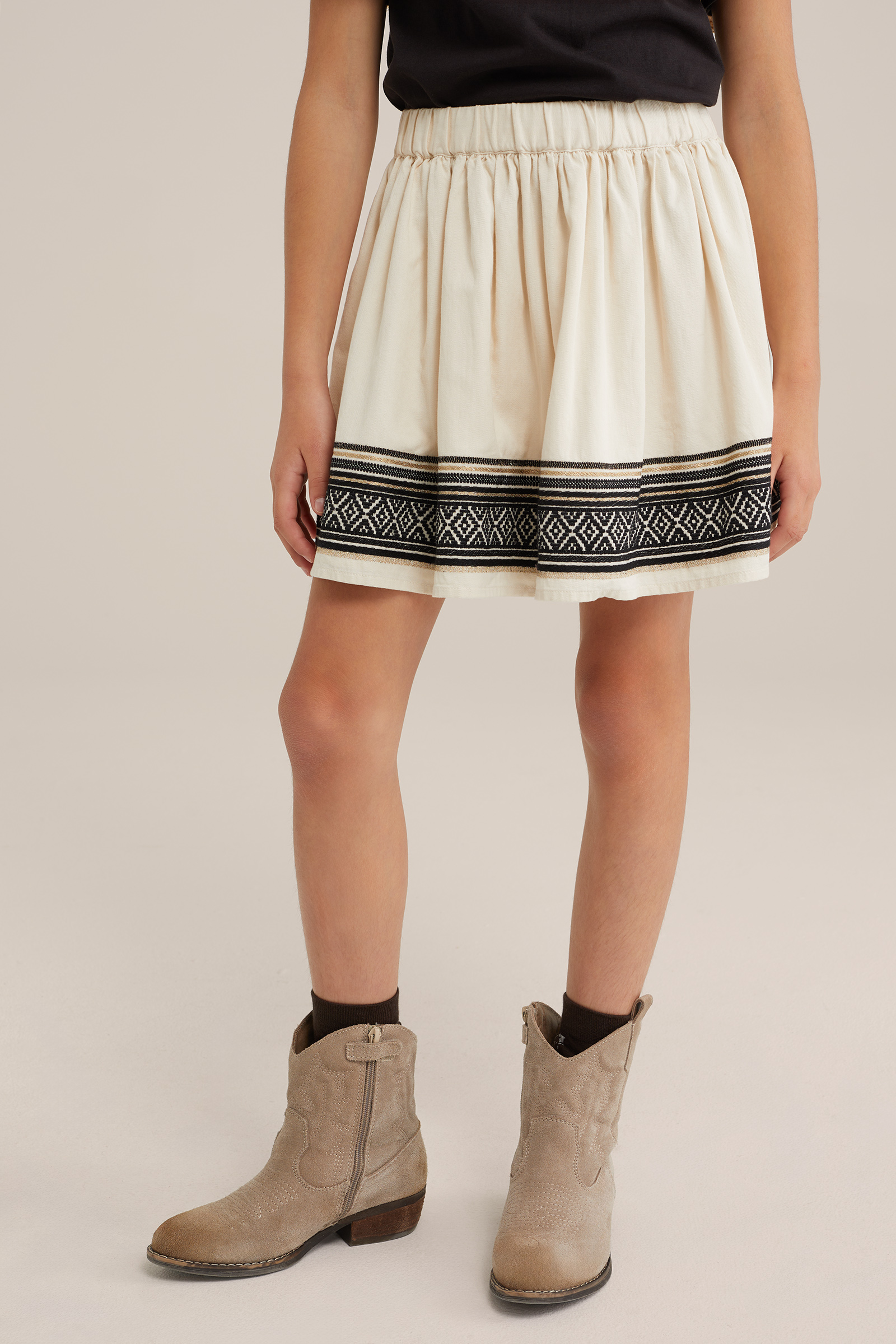 Meisjes rok met embroidery WE Fashion Beige