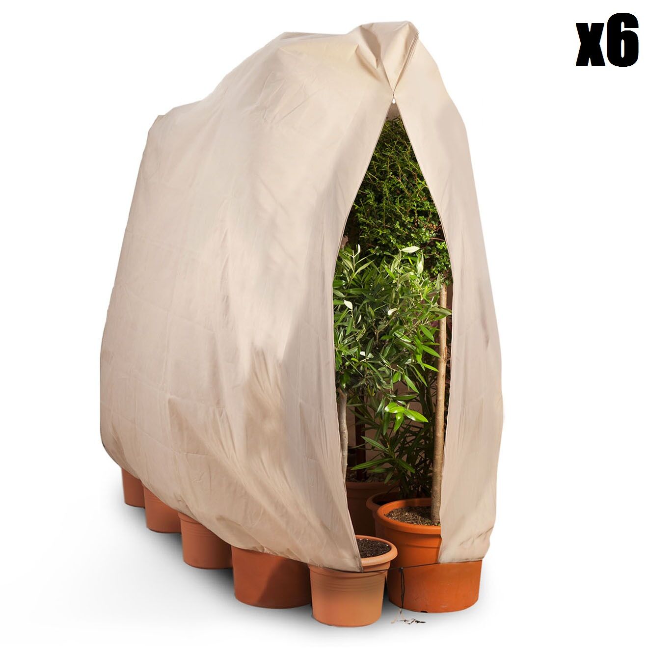 Pratik Garden 3 Housses d'hivernage pour plantes beiges - 160x80 cm