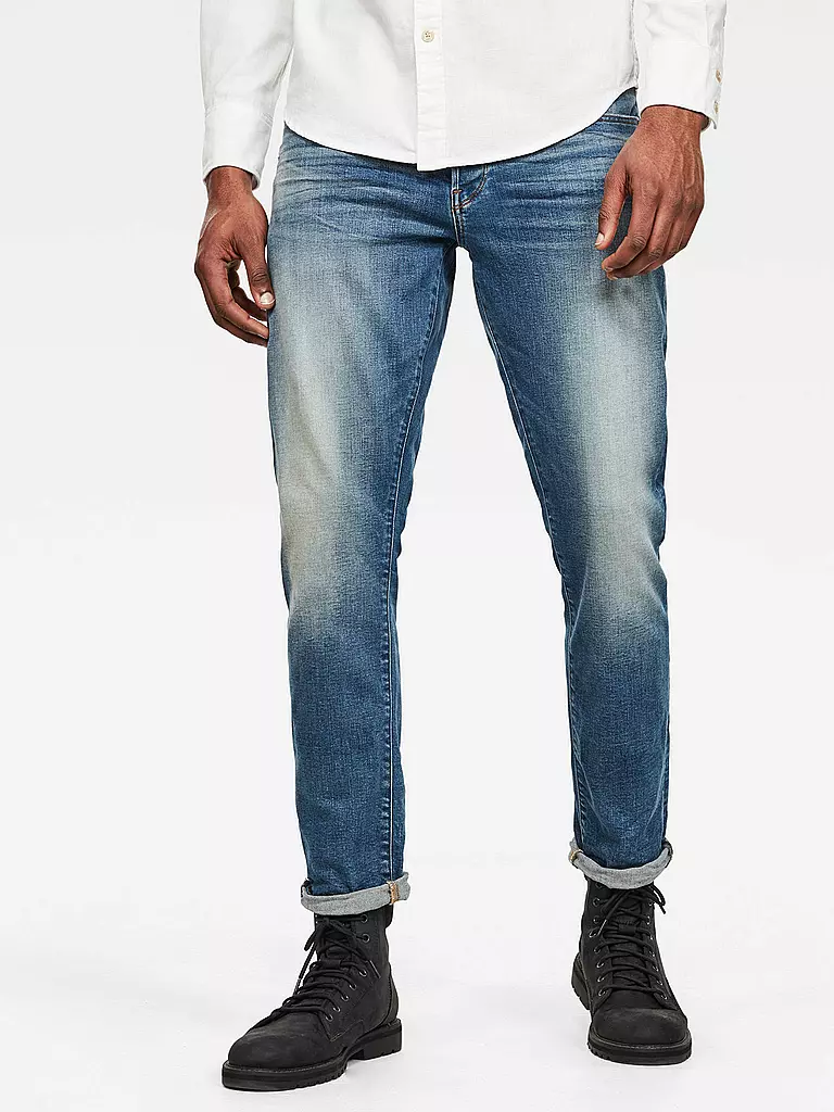 G-STAR RAW Jeans Straight Tapered Fit 3301 blau