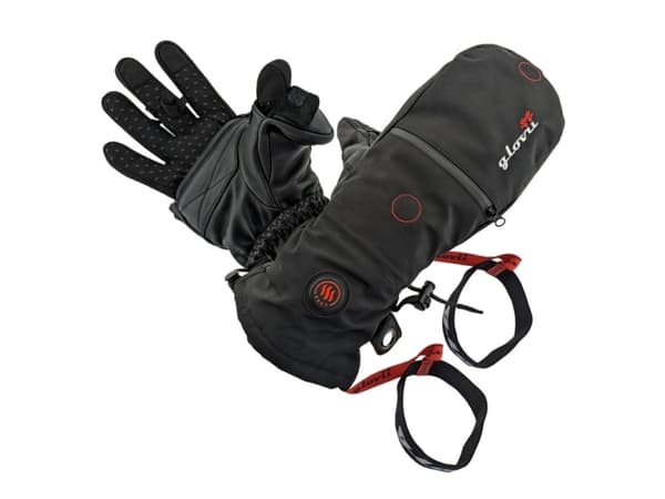 Glovii Universal 2-i-1 oppvarmede hansker med isolert deksel, GS21 størrelse XL