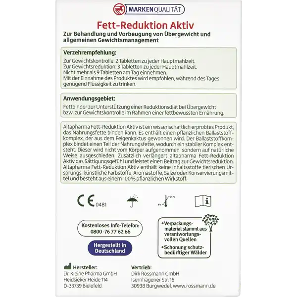 Fett-Reduktion Aktiv