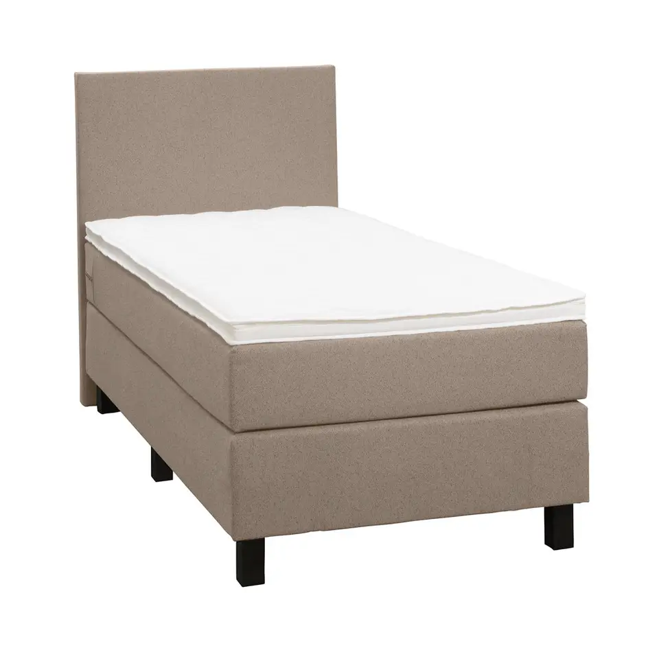 Boxspring Liv egaal - beige - 90x200 cm - vierkante poot