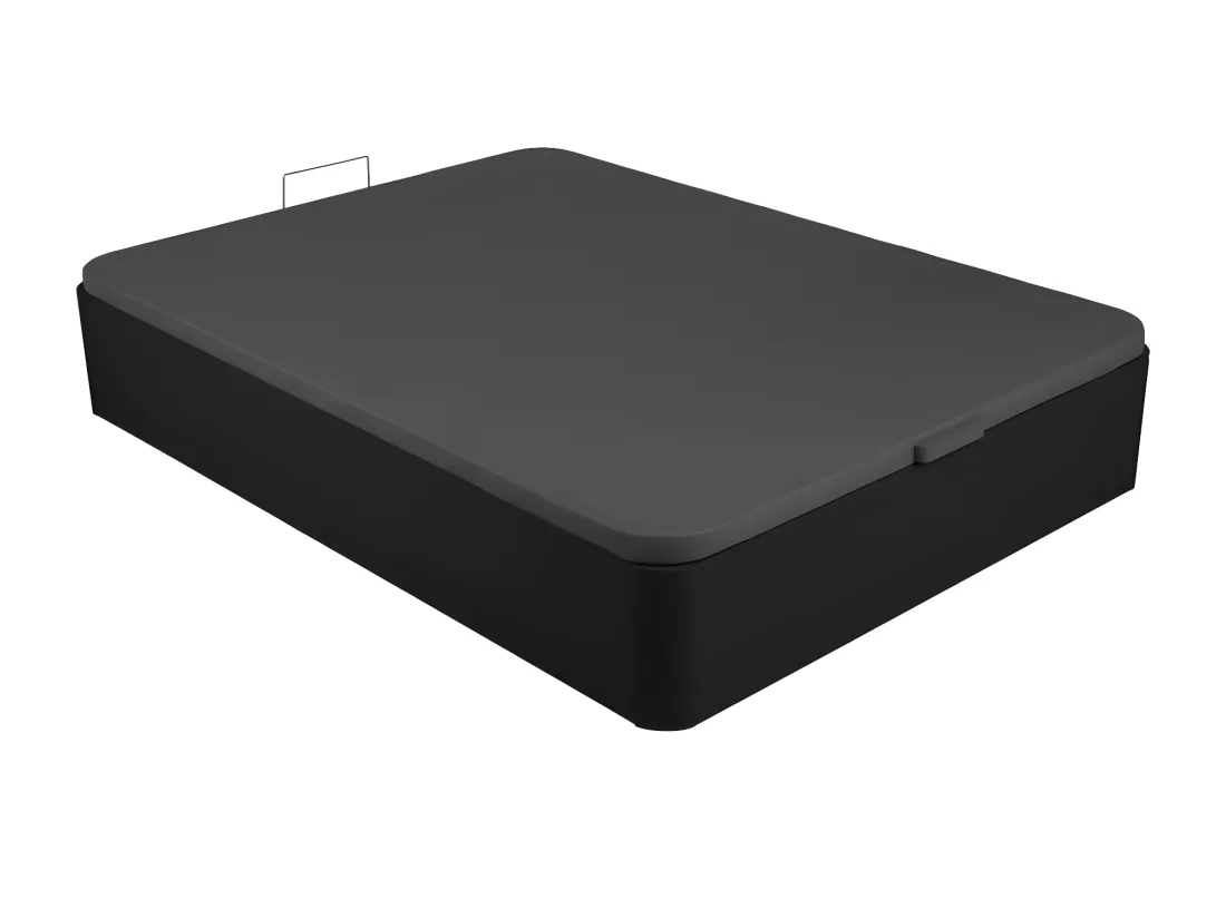 Sommier coffre 140 x 190 cm en simili - Noir mat - ONIRY de YSMÉE