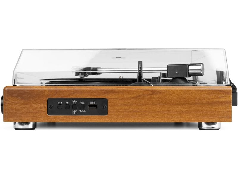 Audizio Plattenspieler RP335 Braun/Schwarz Vintage-Plattenspieler mit zwei Stereolautsprechern mit vollem Frequenzbereich