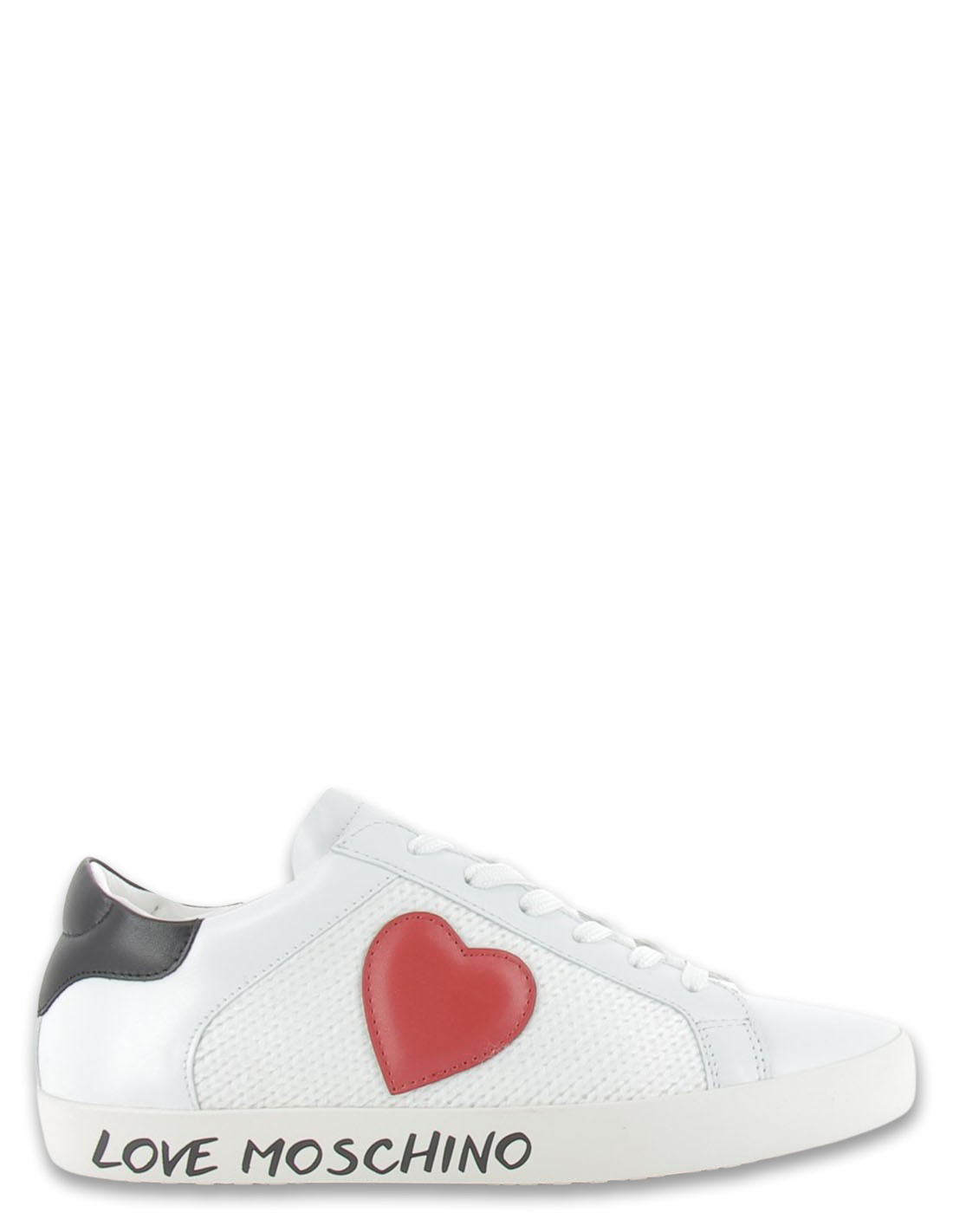 moschino love baskets de ville femme sneakers casse cuir blanc
