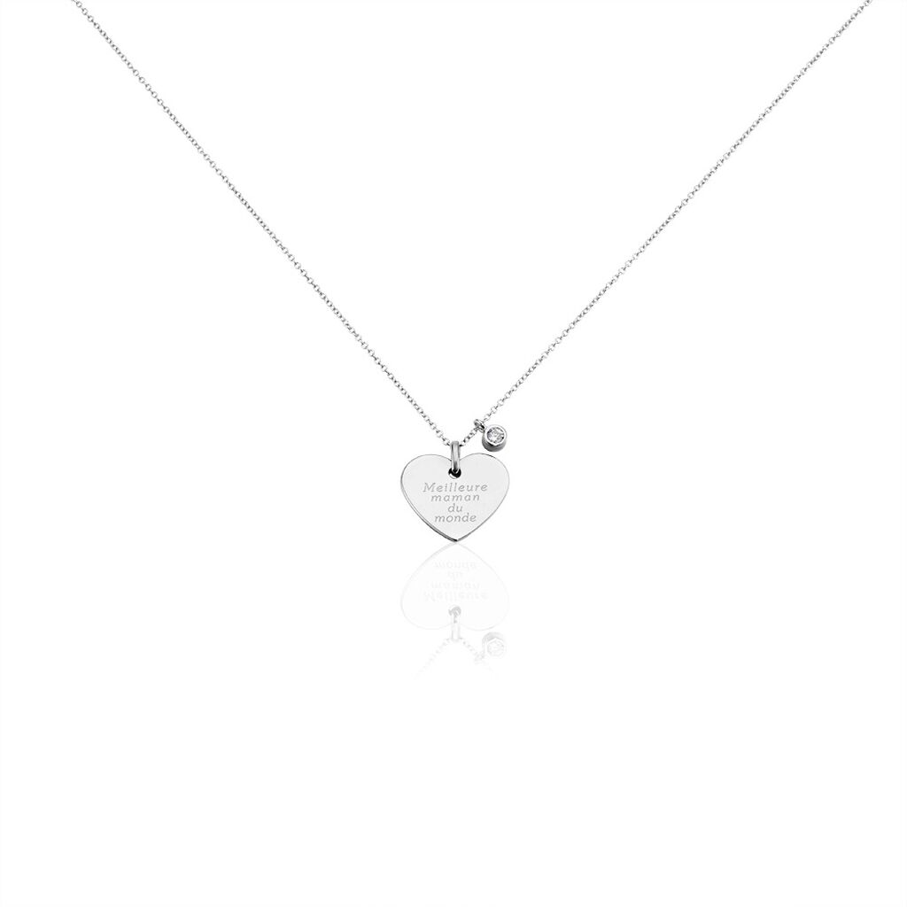 Collier Argent Moltinus Oxyde De Zirconium